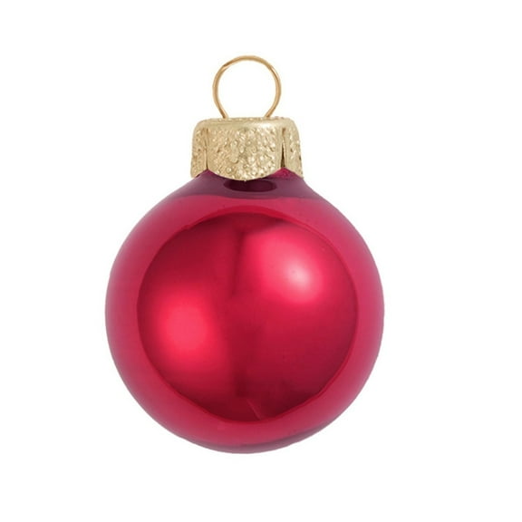 2ct Pearl Rubine Red Glass Ball Christmas Ornaments 6" (150mm)