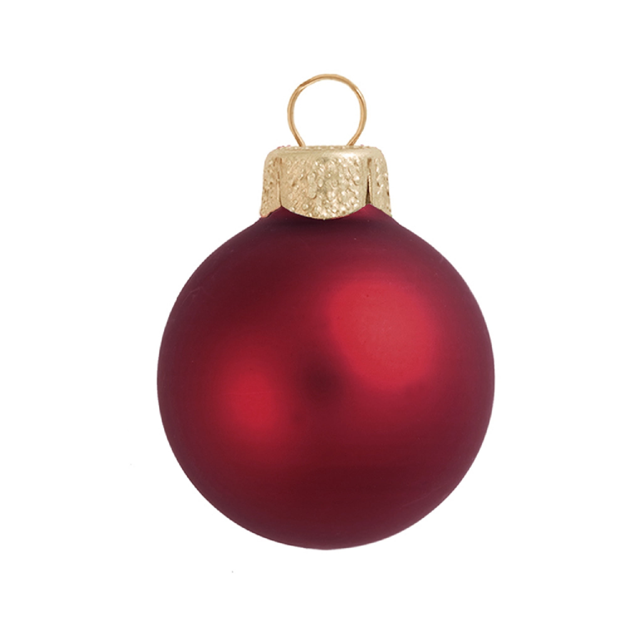 Burgundy Red Matte Glass Christmas Ball Ornaments Set