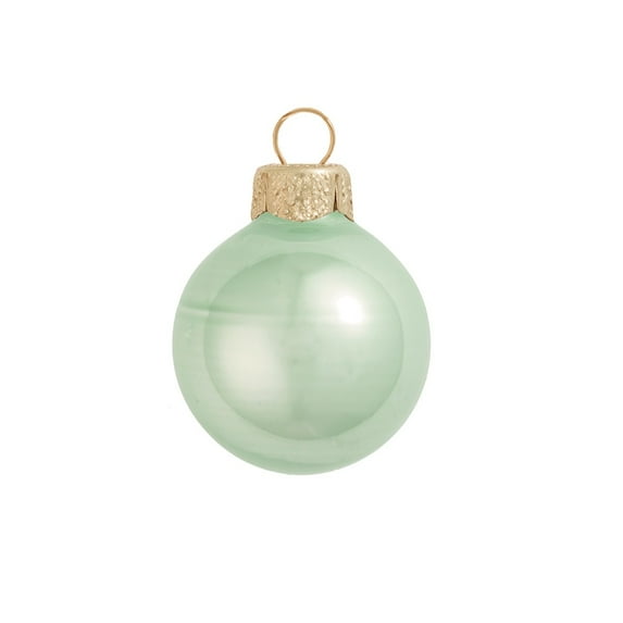 40ct Pearl Shale Green Glass Ball Christmas Ornaments 1.25" (30mm)