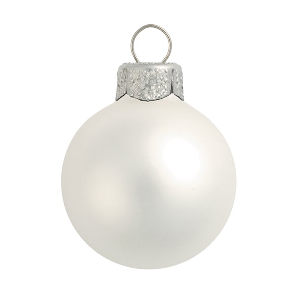 40ct Matte Silver Glass Ball Christmas Ornaments 1.5" (40mm)