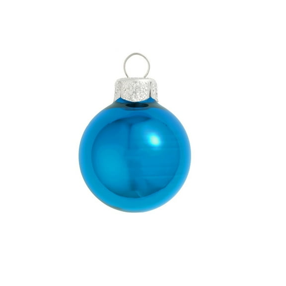 40ct Shiny Wedgewood Blue Glass Ball Christmas Ornaments 1.5" (40mm)