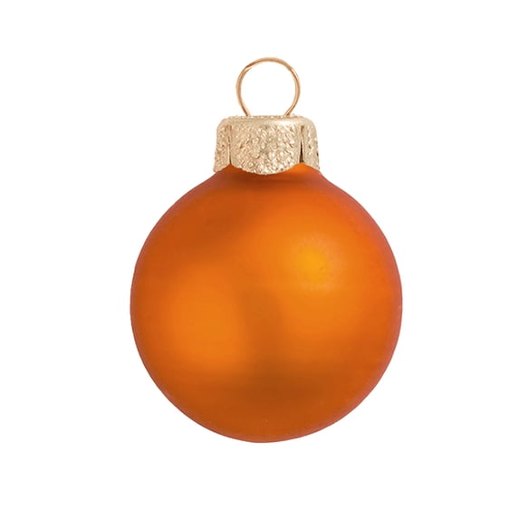 4ct Matte Pumpkin Orange Glass Ball Christmas Ornaments 4.75" (120mm)