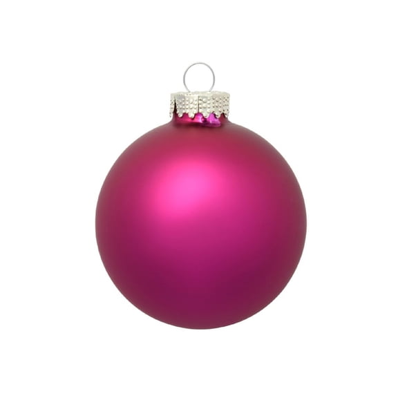Whitehurst 4ct Raspberry Pink Matte Finish Glass Christmas Ball Ornaments - 4.75" (120mm)