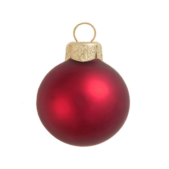 4ct Matte Burgundy Red Glass Ball Christmas Ornaments 4.75" (120mm)