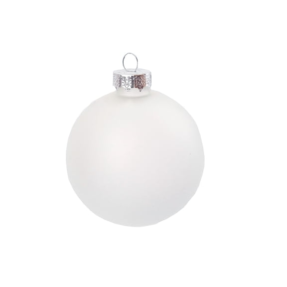 4ct Snow White Matte Finish Glass Christmas Ball Ornaments - 4.75" (120mm)