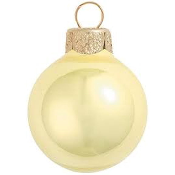 4ct Sun Yellow Pearl Glass Ball Christmas Ornaments 4.75"