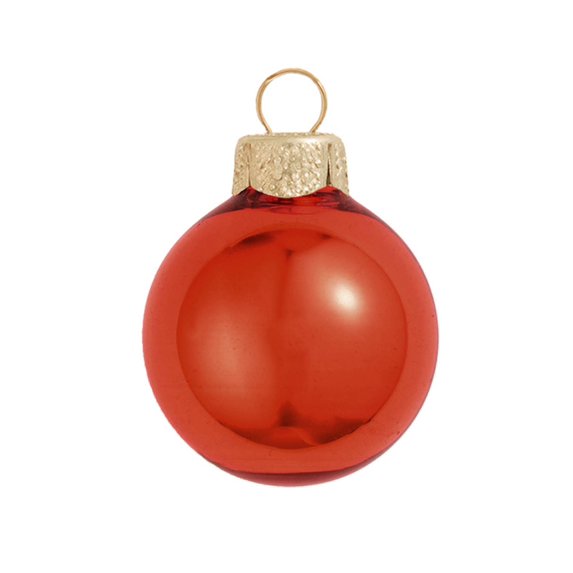 6ct Shiny Henna Red Glass Ball Christmas Ornaments 4" (100mm)