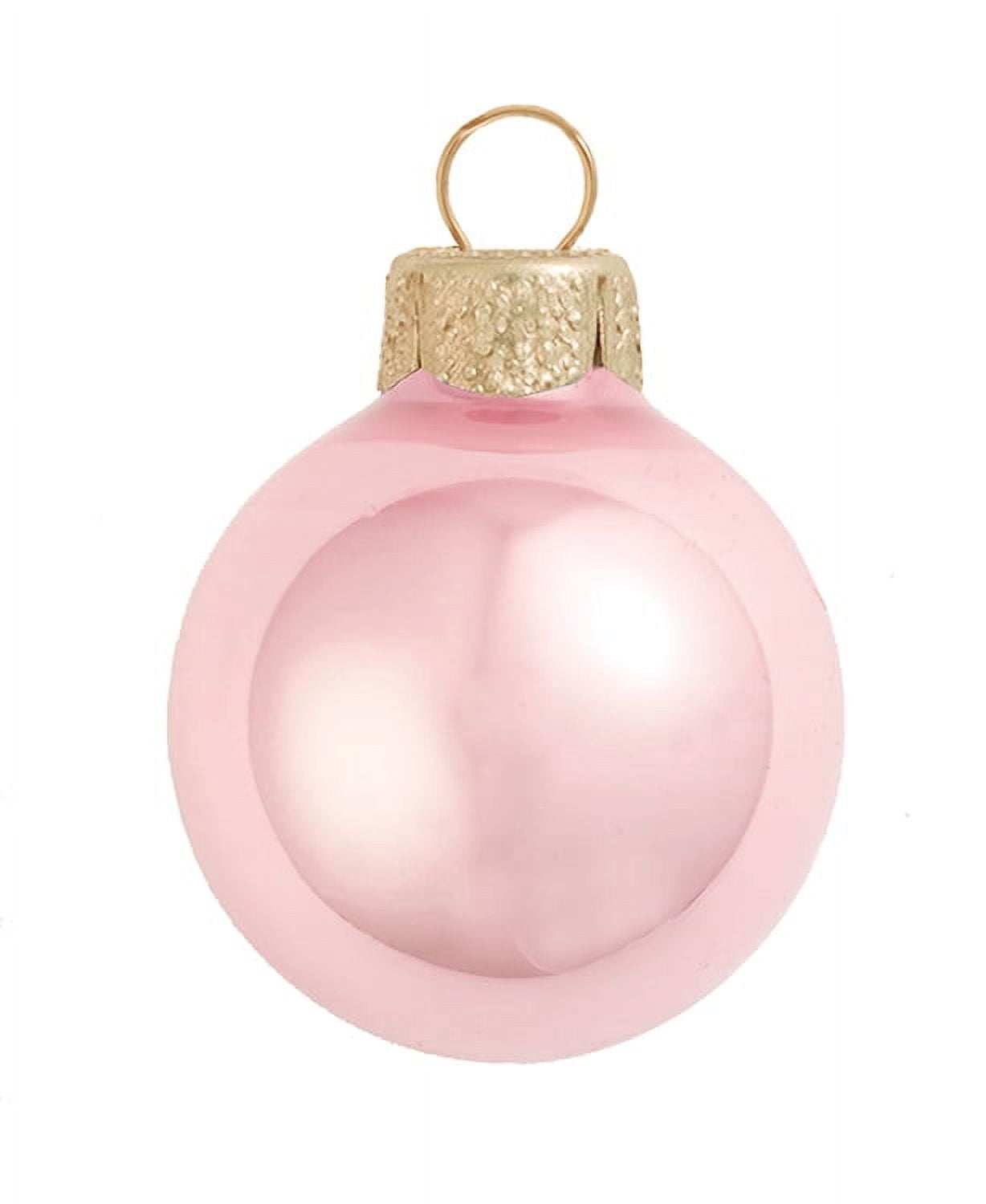 Whitehurst 6ct Pale Pink Pearl Finish Glass Christmas Ball Ornaments - 4" (100mm)