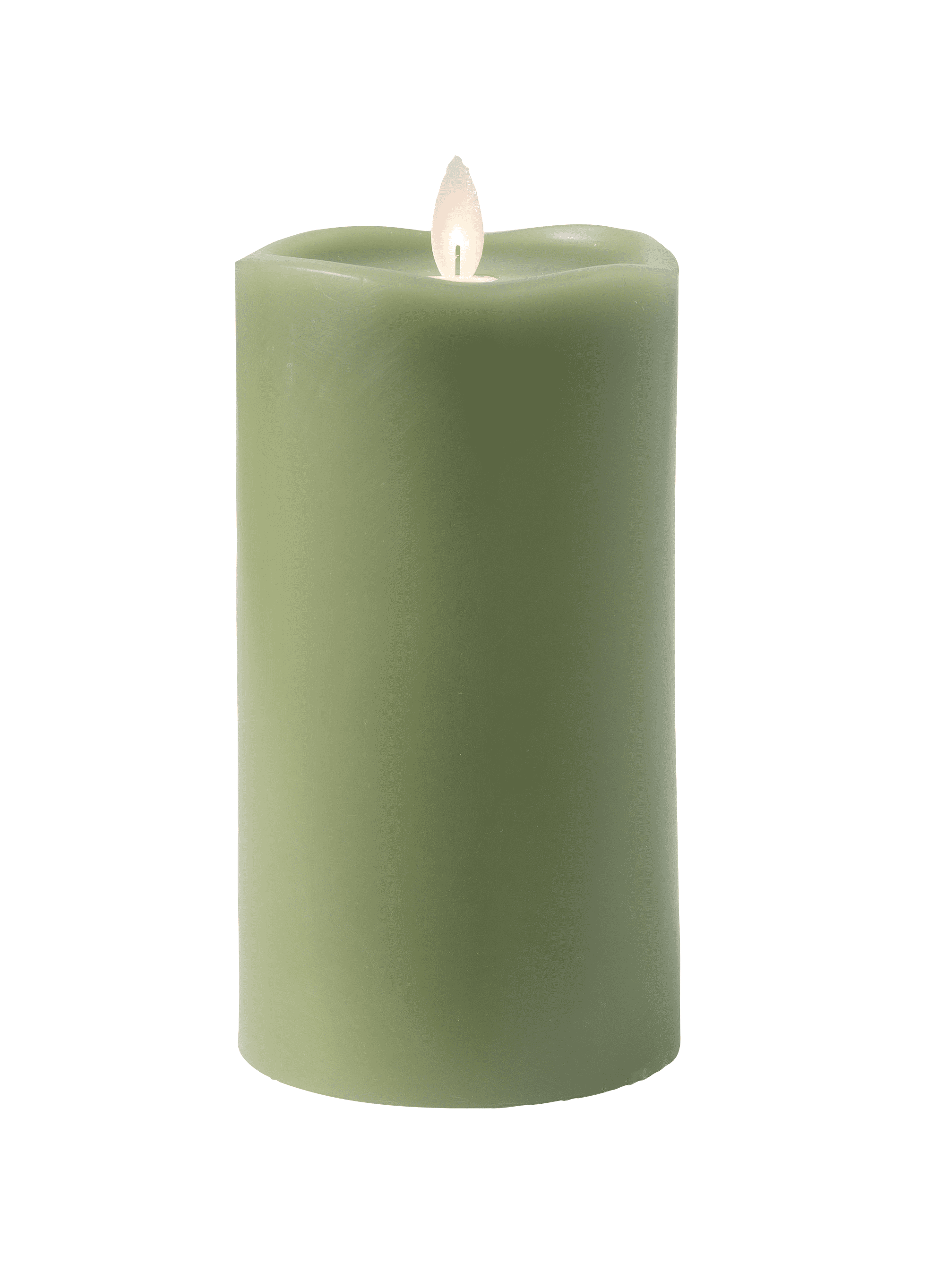 Whitehurst 8" Sage Green Battery Operated Flameless LED Smooth Pillar