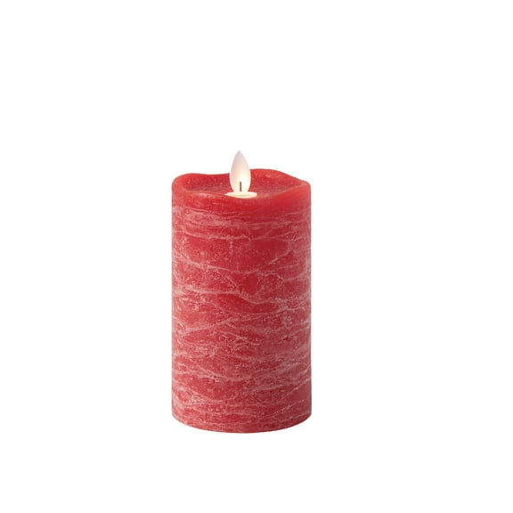 Whitehurst Battery Operated Flameless LED Pillar Candle - 5" - Red