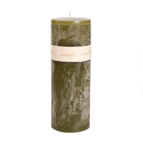 Whitehurst Cylindrical Accent Pillar Candle - 9" - Moss Green