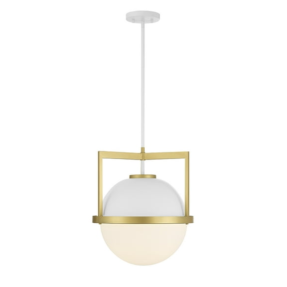 Whiteith Warm Brass One Light Pendant from the Carlysle Collection