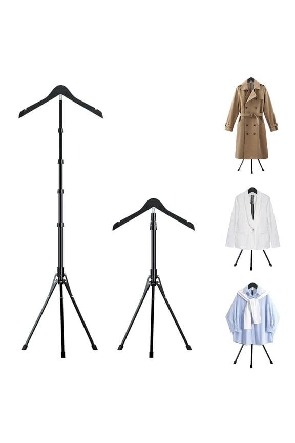 2 Pack Folding T Shirt Display Stand, Reusable 38-63 Inch Height Adjustable Mannequin Torso Clothing Rack for Retail Vendors, Portable Stable Clothing Display Stand Jacket Coat Hanger