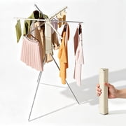 Whitejianpeak Portable Tripod Clothes Drying Rack - Stainless Steel | 6 Arms & 12 Clips, Collapsible Robust Laundry Drying Stand Indoor Outdoor, Space-Saving Clothing Airer