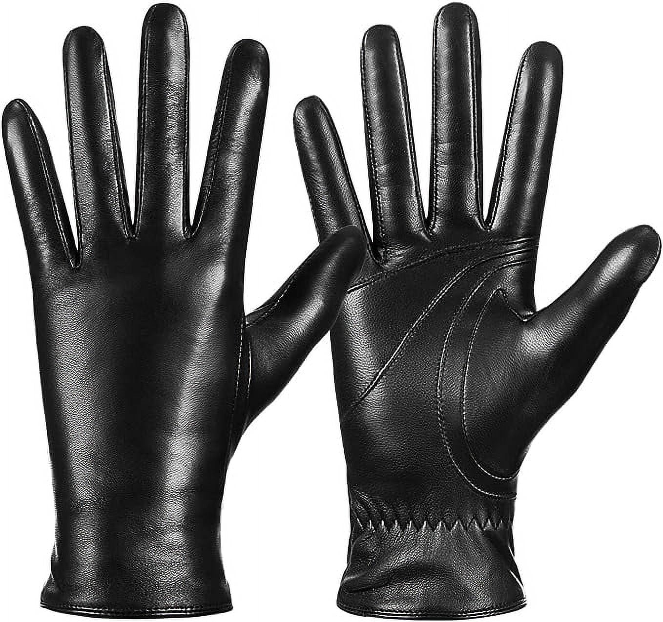 Whiteleopard Men's Winter Leather Gloves - Stylish Touchscreen Driving Gloves
