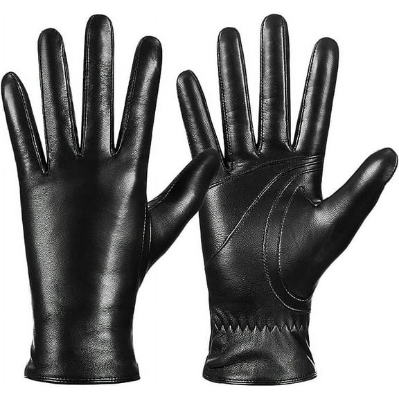 Whiteleopard Men's Winter Leather Gloves - Stylish Touchscreen Driving Gloves