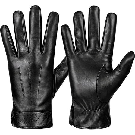 Whiteleopard Men's Winter Sheepskin Leather Gloves, Toasty Touchscreen Texting, Ideal for Driving and Motorcycle Riding