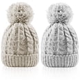 thumbnail image 1 of Whiteleopard Women's Winter Beanie Warm Lining - Thick Slouchy Cable Knit Skull Hat Ski Cap, 1 of 7