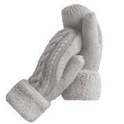 Whiteleopard Women's Winter Gloves Warm Lining Mittens- Cozy Wool Knit Thick Gloves Novelty Mittens Cold Weather