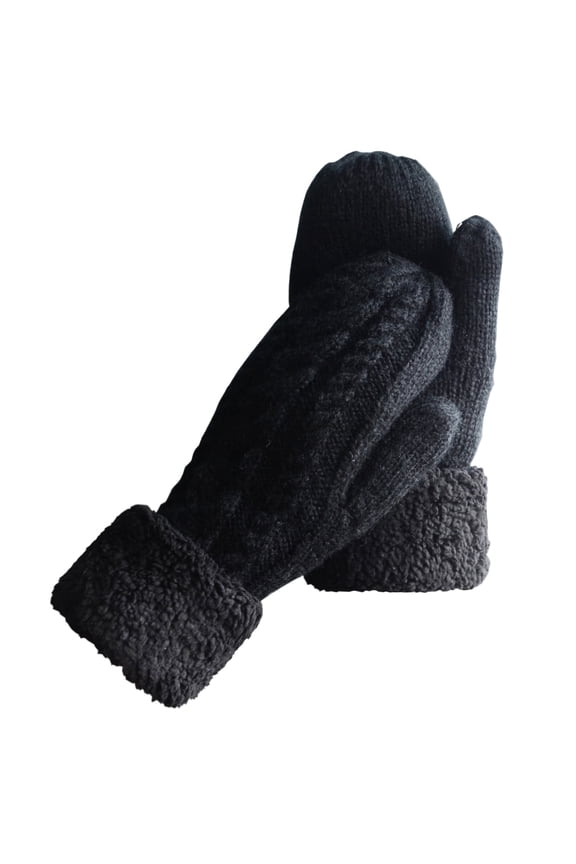 Women's Winter Gloves Warm Lining Mittens- Cozy Wool Knit Thick Gloves Novelty Mittens Cold Weather