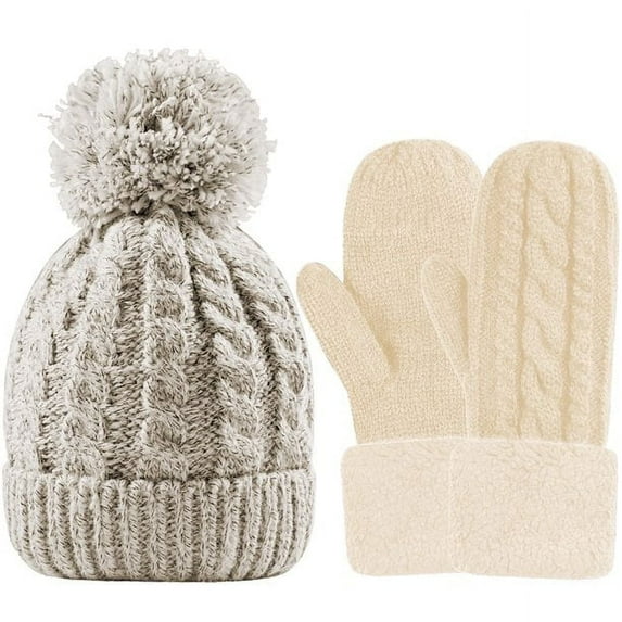 Whiteleopard Women's Winter Gloves Warm Lining Mittens- Cozy Wool Knit Thick Gloves Novelty Mittens Cold Weather