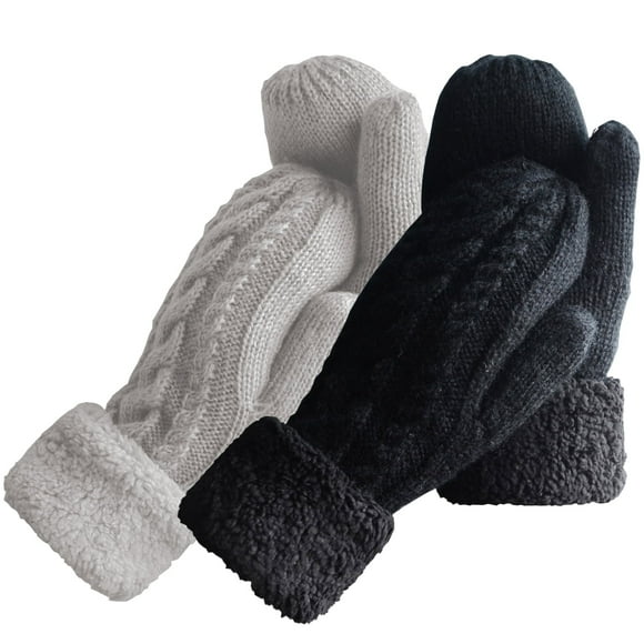 Whiteleopard Women's Winter Gloves Warm Lining Mittens- Cozy Wool Knit Thick Gloves Novelty Mittens Cold Weather