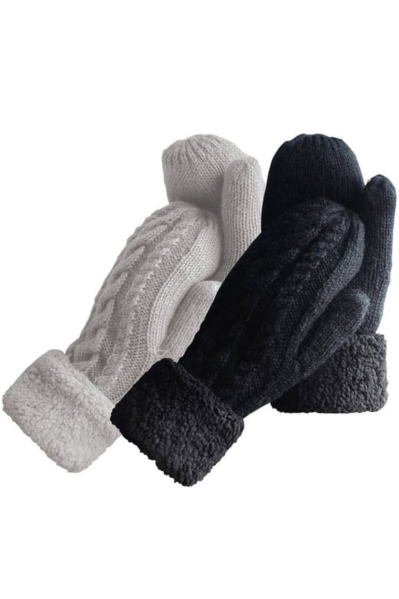 Women's Winter Gloves Warm Lining Mittens- Cozy Wool Knit Thick Gloves Novelty Mittens Cold Weather