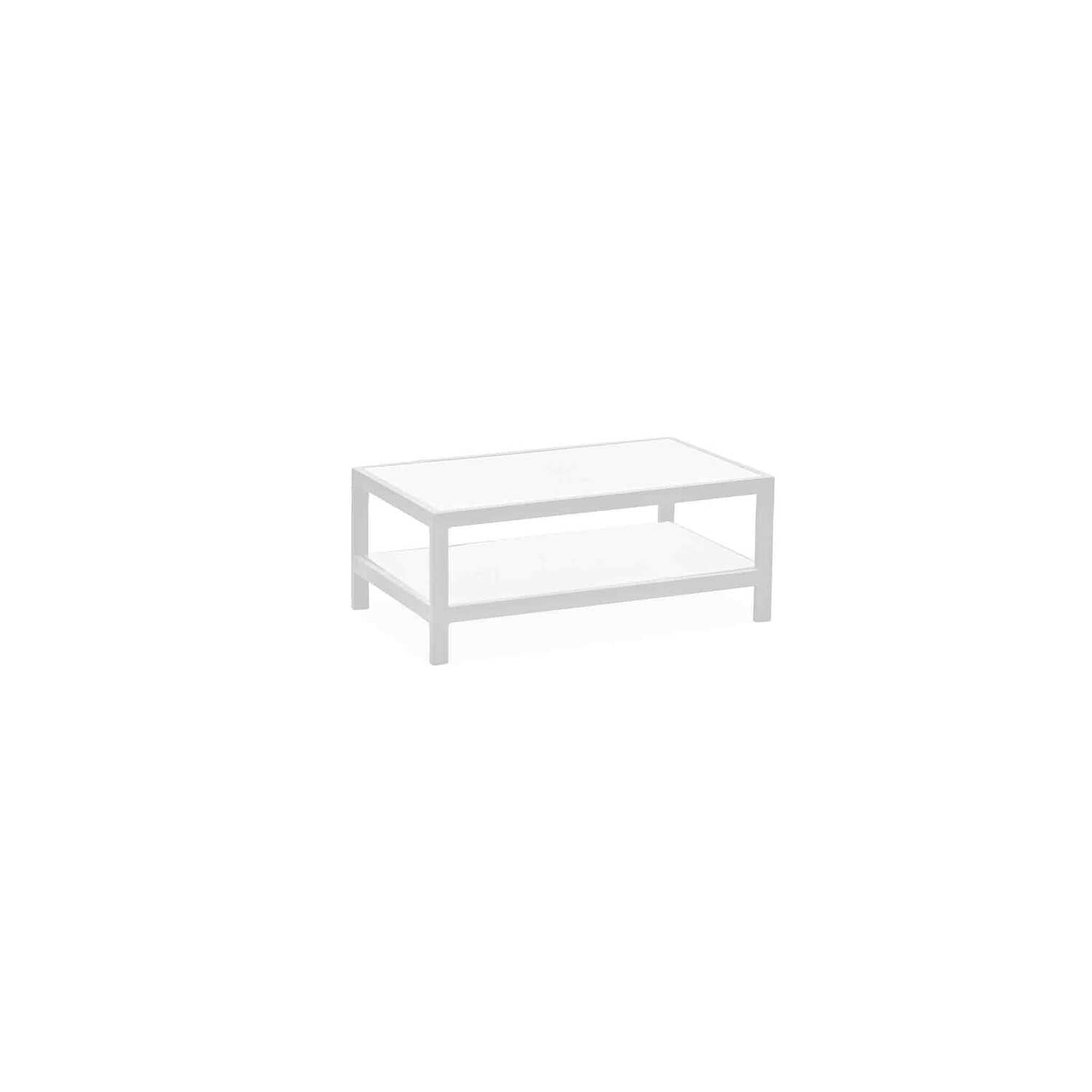 Angelina Modern White Aluminum and Tempered Glass Outdoor Coffee Table