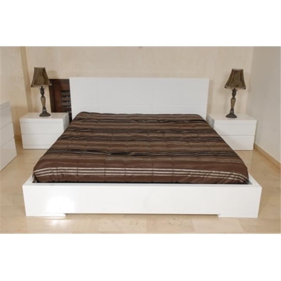 Whiteline BK1207-WHT Anna Bed King High Gloss White
