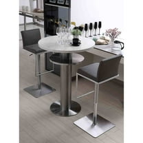 Clay Barstool Grey adjustable height and square stainless steel base.