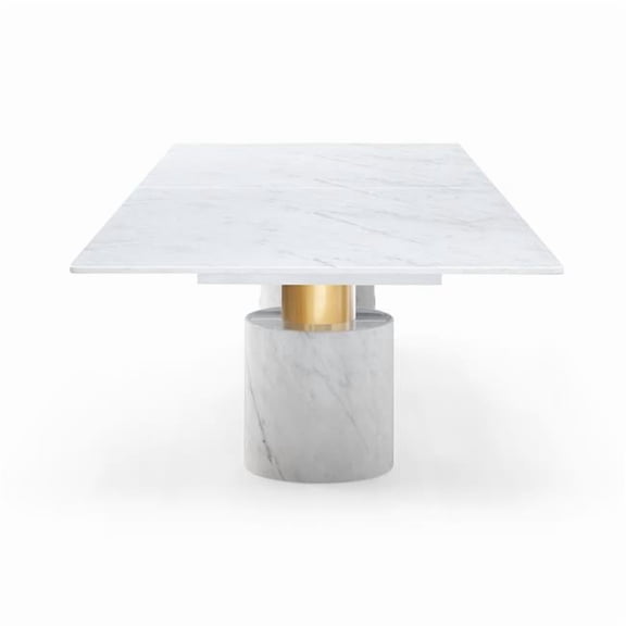 Whiteline DT1640XL-GLD Geneva Dining Table, Polished Gold Finish Cylinder - Extra Large