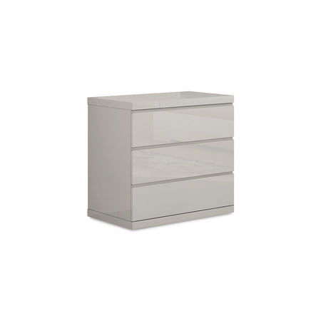 Anna Dresser Single High Gloss Light Grey Full Self close runners