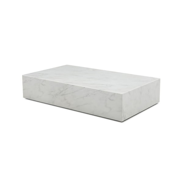Whiteline Modern Living Cube Rectangular Coffee Table, White