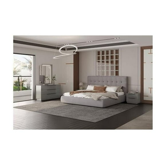 Whiteline Modern Living Dexter King Bed, Grey