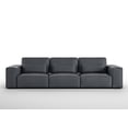 thumbnail image 1 of Whiteline Modern Living Florida 4 Seater Sofa, Dark Grey Italian Leather INZ-6511 , With Adjustable Backrest And Hidden Legs, 1 of 2