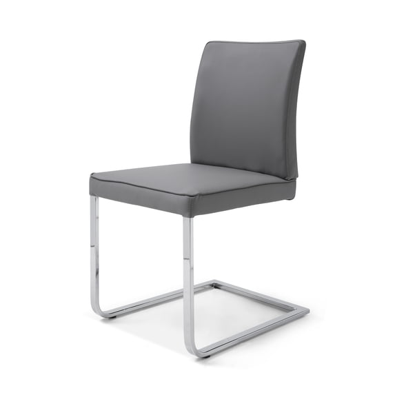 Whiteline Modern Living Gray Ivy Contemporary Faux Leather Dining Chair, 2 Piece Set