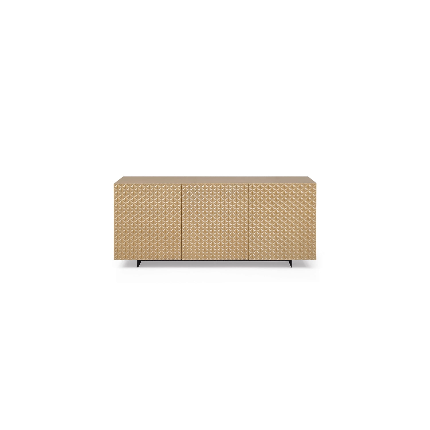 Harper 65'' High Gloss Gold MDF Buffet with Black Metal Legs