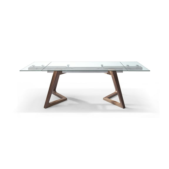 Whiteline Modern Living Light Brown Delta Contemporary Walnut Veneer Dining Table