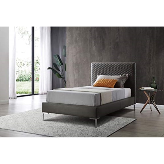 Whiteline Modern Living Liz Twin Bed Dark Grey