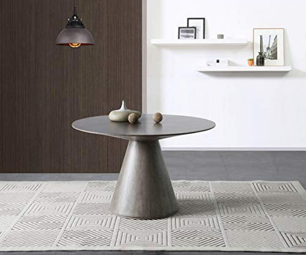 Contemporary Reclaimed Wood Round Dining Table for Six