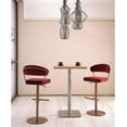 thumbnail image 1 of Whiteline Modern Living Nova Barstool, Red Velvet Seat, Adjustable Height, Rose Gold Stainless Steel Base, 1 of 8