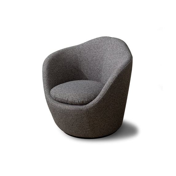 Whiteline CH1975F-DGRY Stone Accent Chair - Curved Back - Fabric SSE-21556-24 ALI21556 Black Legs, Dark Gray