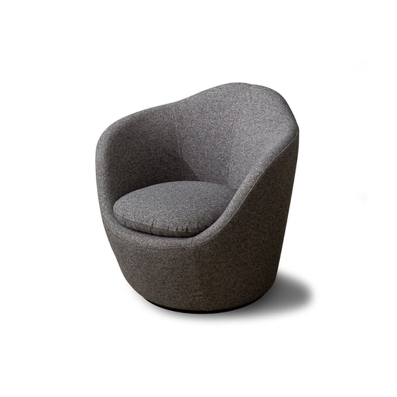 Whiteline CH1975F-DGRY Stone Accent Chair - Curved Back - Fabric SSE-21556-24 ALI21556 Black Legs, Dark Gray