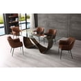 thumbnail image 1 of Whiteline Modern Living Tiffany, 12mm Tempered Glass Top, Brushed Bronze Base Dining Table, 1 of 3