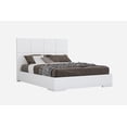 thumbnail image 1 of Whiteline Modern Living White Anna Contemporary High Gloss Lacquer Bed - Queen, Slat Kit Included, 1 of 8