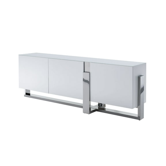 Whiteline Modern Living White Blake Contemporary High Gloss Lacquer Buffet