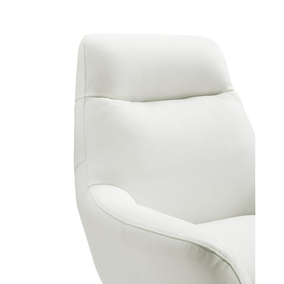 Whiteline Modern Living White Daiana Contemporary Top Grain Italian Leather Club Chair