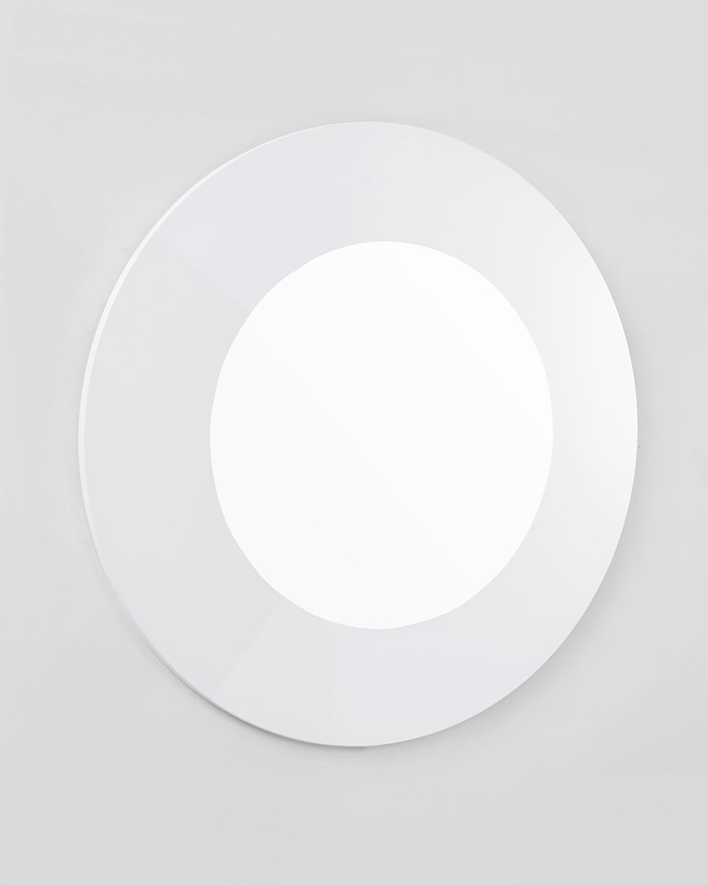 Delaney Round White Wood Frame Mirror