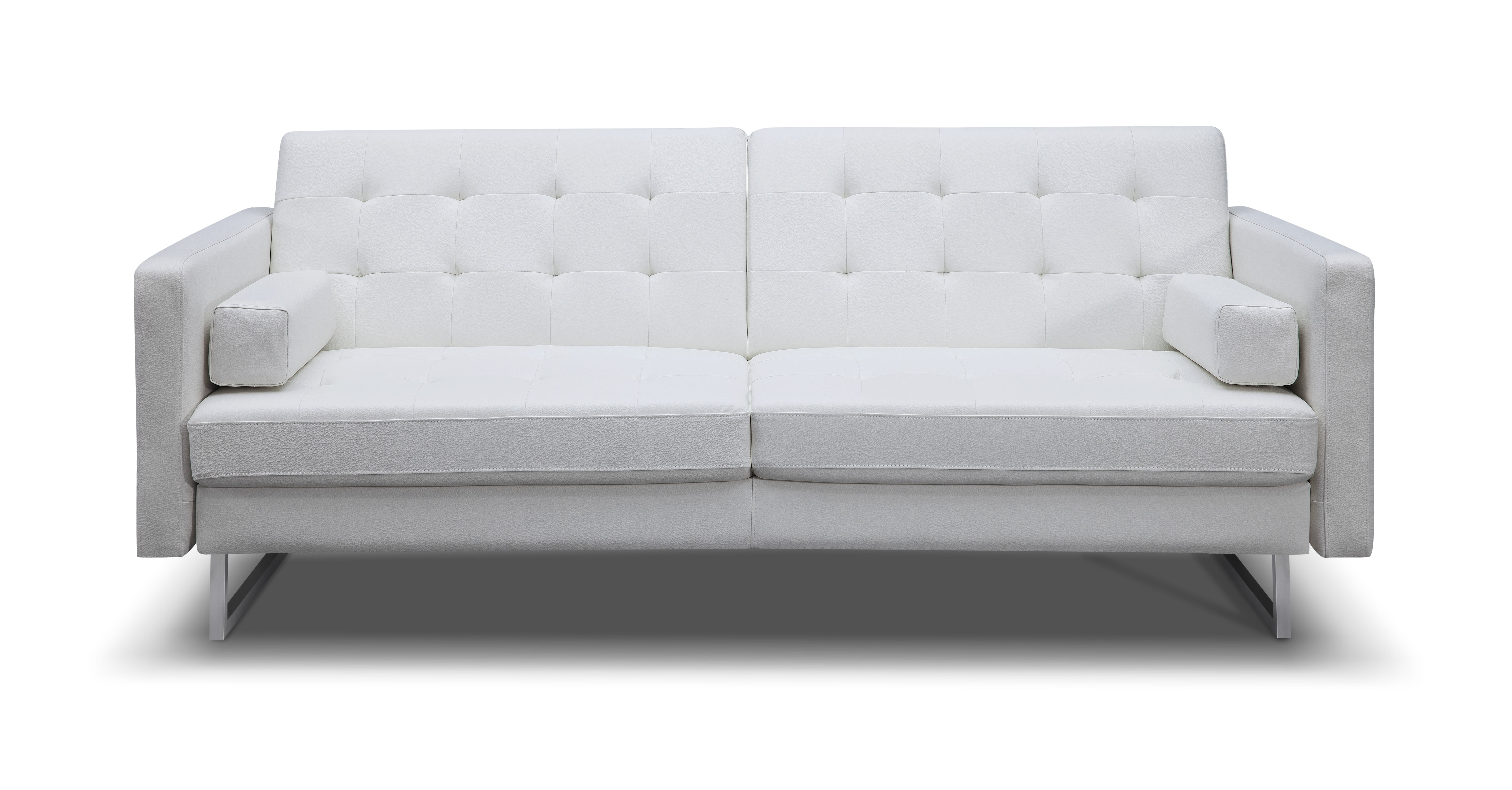 Whiteline Modern Living White Giovanni Faux Leather Contemporary Sofa