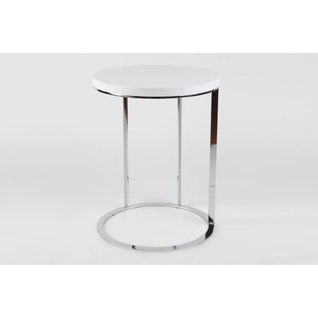 Whiteline Modern Living White Julia Contemporary Side Table